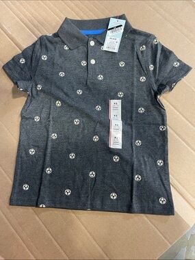 Boys' Short Sleeve Pique Soccer ball Polo Shirt - Cat & Jack